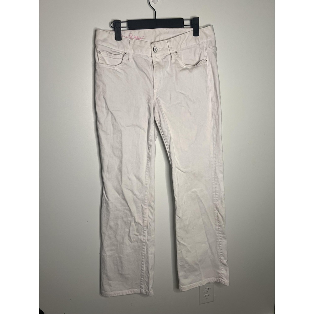 Lilly Pulitzer Jeans Wm 8 Babe Boot Cut Denim Pant Embroidered Pockets Basic Y2K